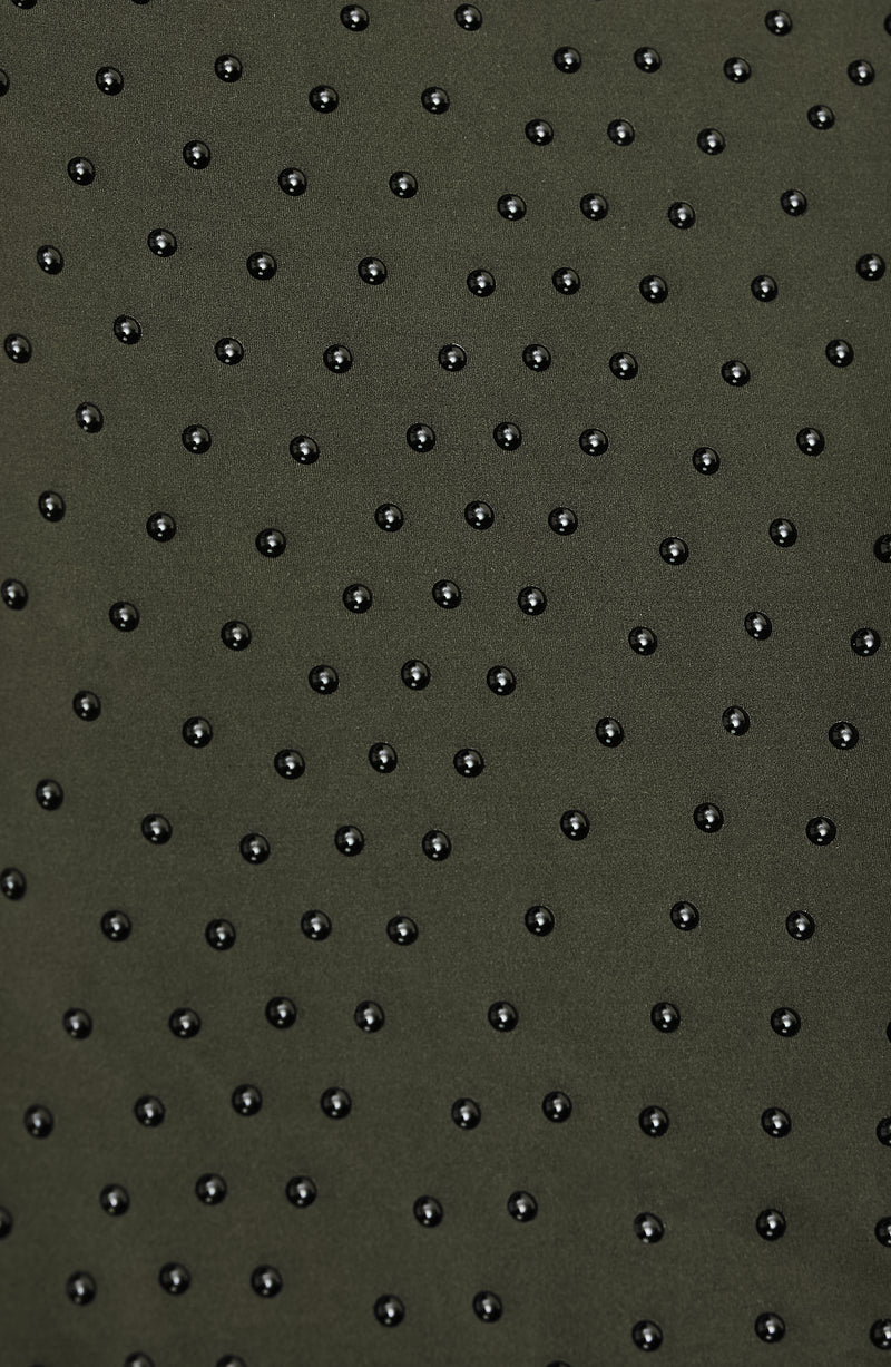 focus on olive fabric with MicroPerle tehcnology